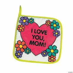 Discount ⭐ Color Your Own Canvas Mom Pot Holders - 12 Pc. 😀