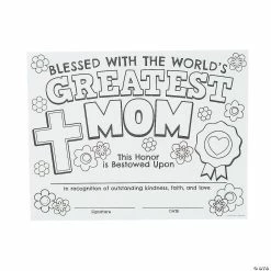 Hot Sale 👏 Color Your Own Religious Greatest Mom Certificates - 24 Pc. 👏