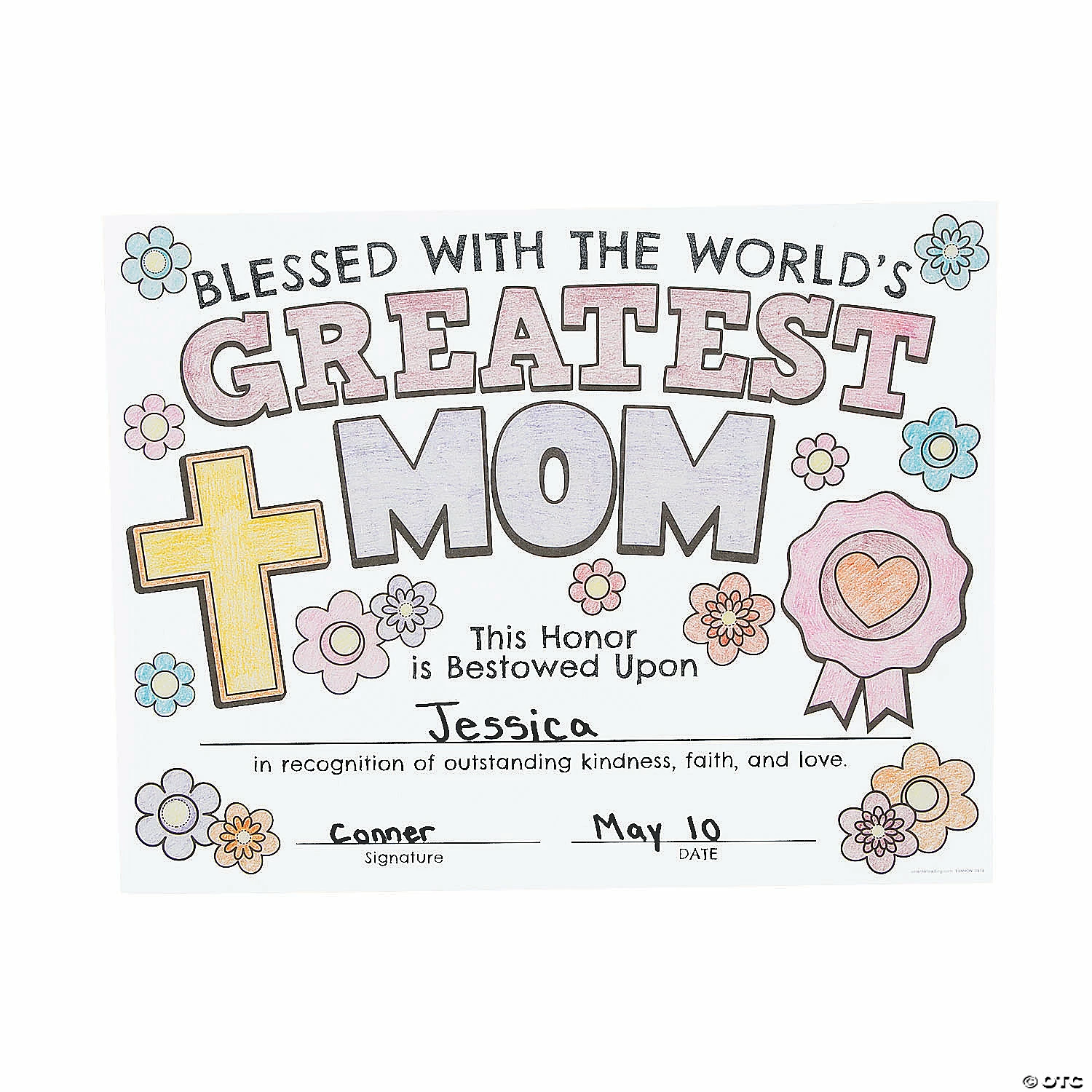 Hot Sale π Color Your Own Religious Greatest Mom Certificates - 24 Pc. π - Image 2