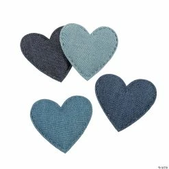 Budget 😍 Denim Heart Shapes – 12 Pc. 😉