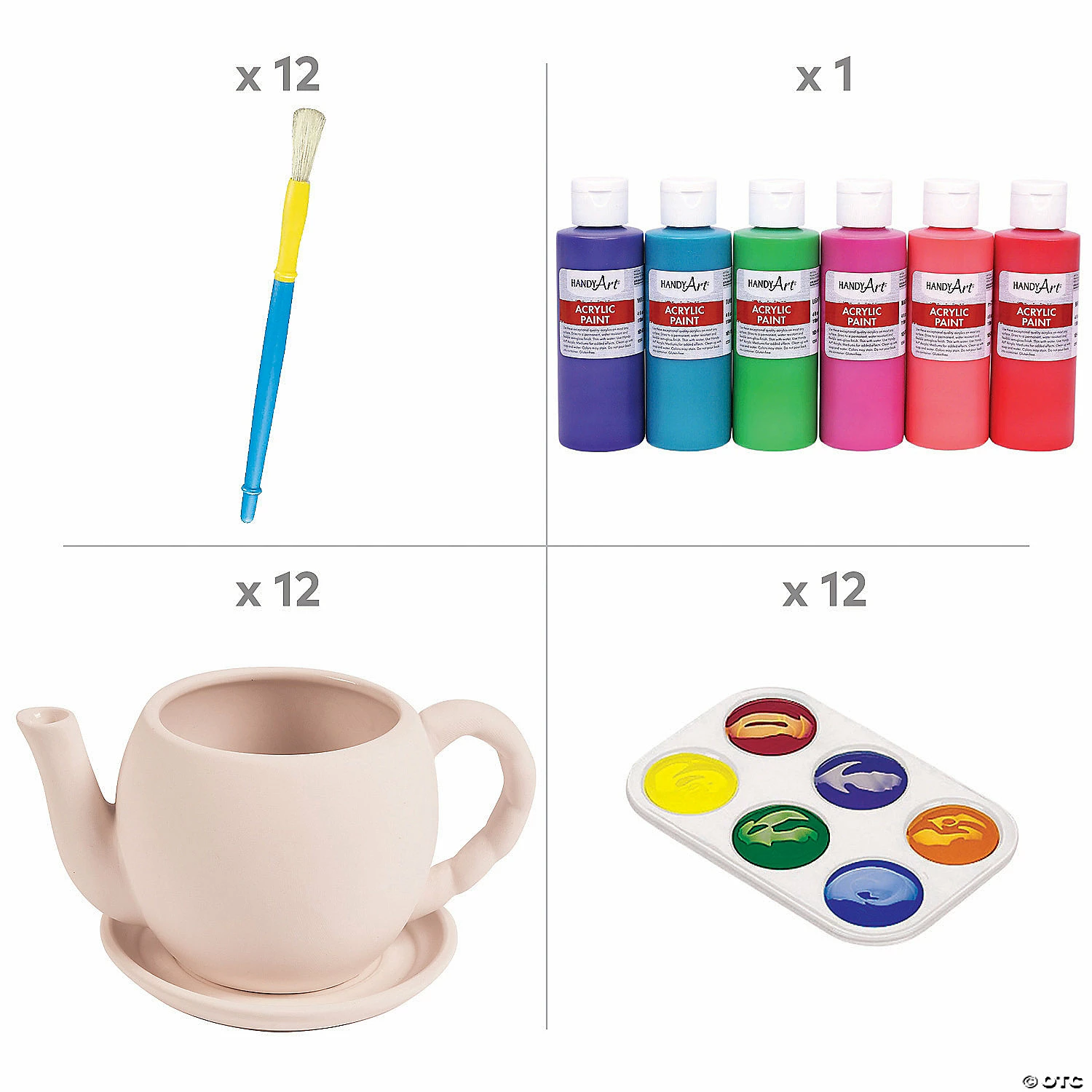 Wholesale ๐ DIY Ceramic Teapot Flower Planter Decorating Kit - 42 Pc. โญ - Image 2