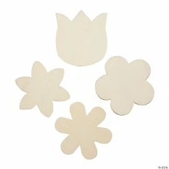 Promo 🌟 DIY Unfinished Wood Flowers with Magnets - 24 Pc. 😀