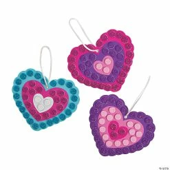 Coupon π Glitter Mosaic Heart Ornament Craft Kit - Makes 12 π