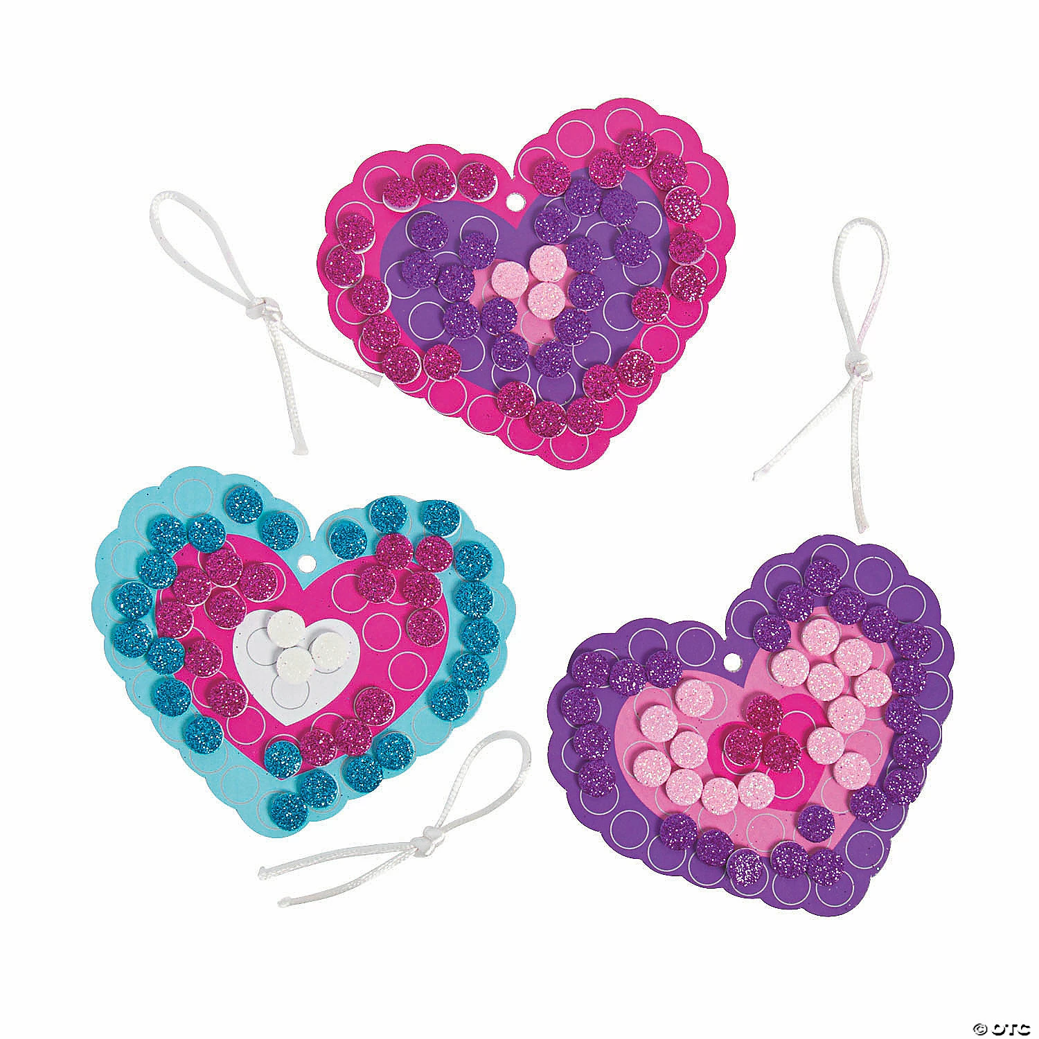 Coupon ๐ Glitter Mosaic Heart Ornament Craft Kit - Makes 12 ๐ - Image 2