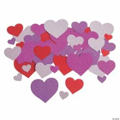 Brand new ⌛ Glitter Paper Heart Shapes - 48 Pc. ✨