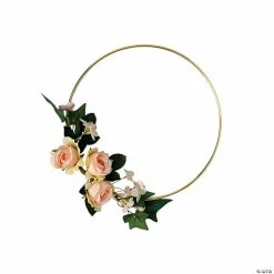 Best Pirce π Gold Hoop Decoration with Peach Floral Accents π€©