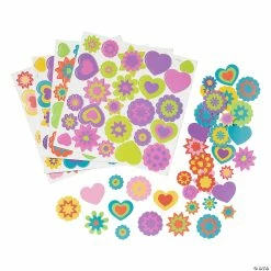 Cheap 💯 Hearts & Flowers Self-Adhesive Shapes - 500 Pc. 👏