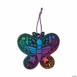 Discount 👏 Magic Color Scratch Butterfly Ornaments - 24 Pc. ⌛