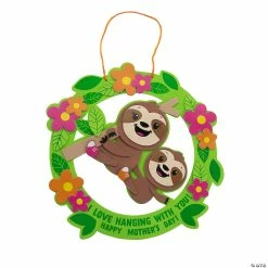 Wholesale π Motherβs Day Sloth Wreath Craft Kit - Makes 6 π