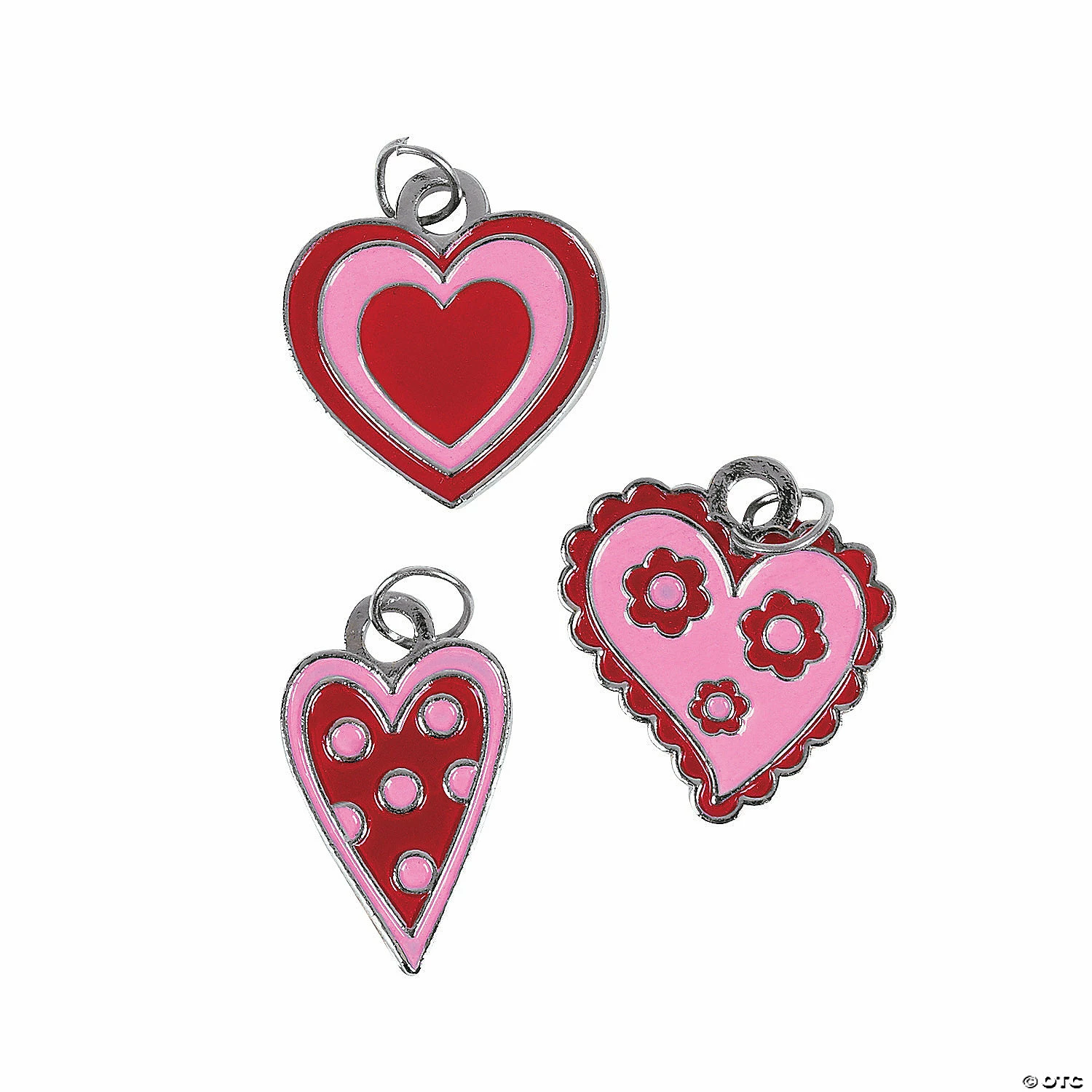 New π Red & Pink Enamel Heart Charms - 24 Pc. π₯