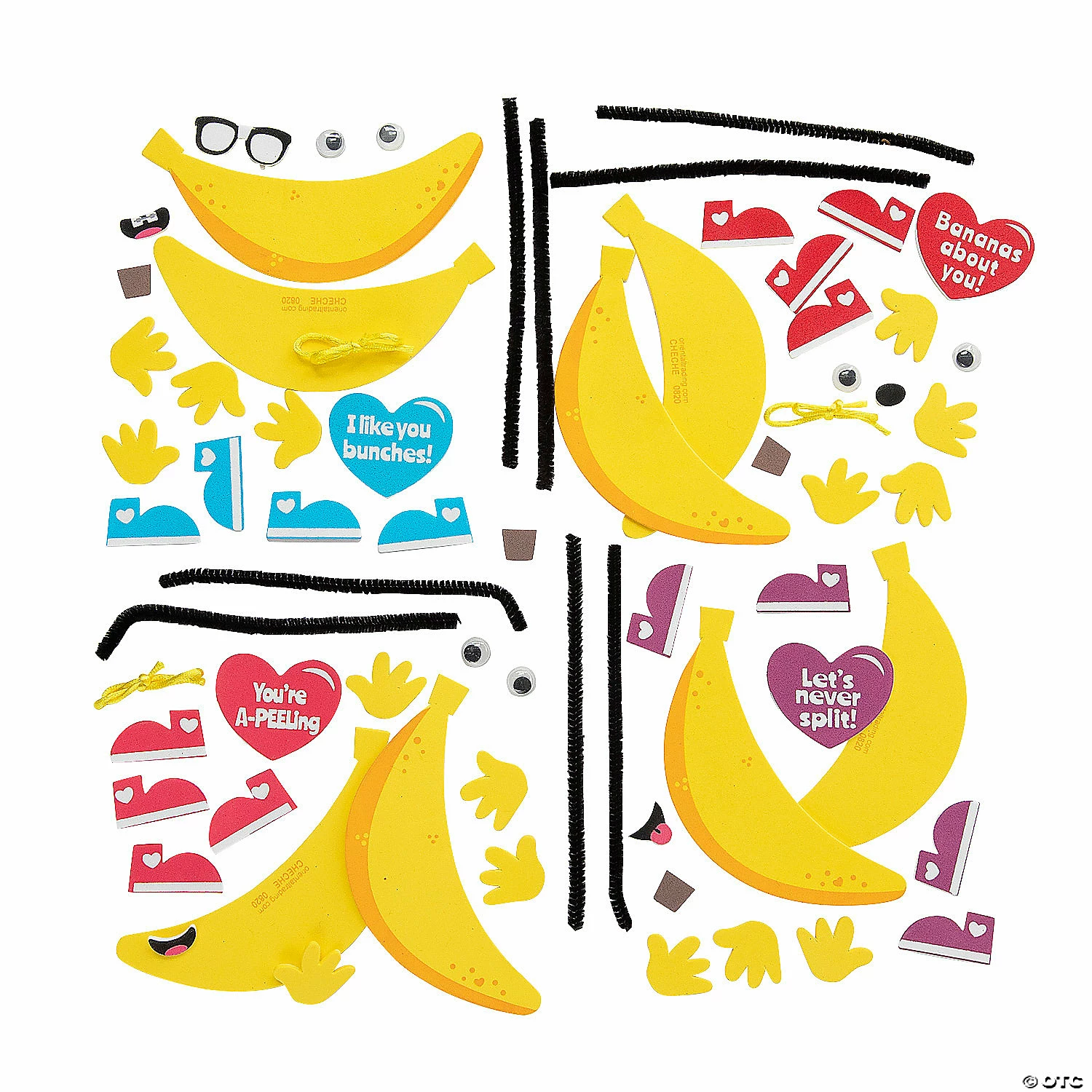 Outlet 𧨠Silly Valentine Banana Ornament Craft Kit - Makes 12 π - Image 2