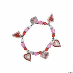 Outlet 🎉 Valentine Heart Charm Bracelet Craft Kit - Makes 12 🎉